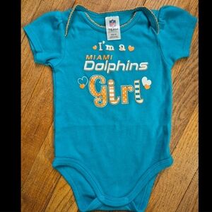 Miami Dolphins Infant Bodysuit Sizr  - Teal and Orange